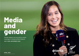 Gender Balance Across Sports Media Coverage in Aotearoa New Zealand JULY 2019—DECEMBER 2020