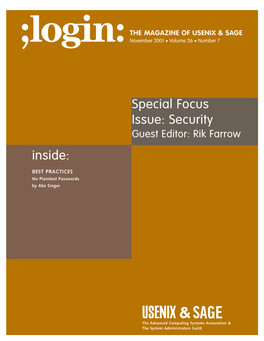 Inside: Special Focus Issue: Security