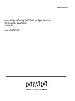 Meta Object Facility (MOF) Core Specification Formal/06-01-01