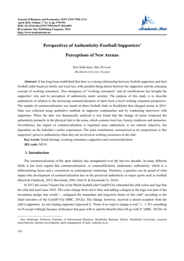 Perspectives of Authenticity-Football Supporters' Perceptions of New