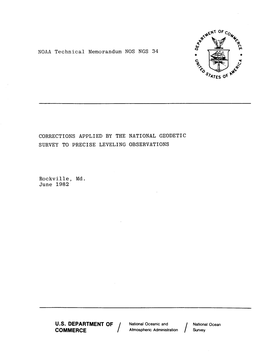 NOAA Technical Memorandum NOS NGS 34 CORRECTIONS APPLIED