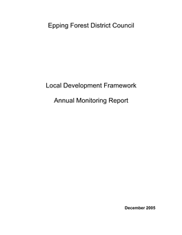 Epping Forest District Council Local Development Framework Annual