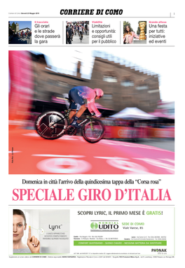 Corsa Rosa” SPECIALE GIRO D’ITALIA