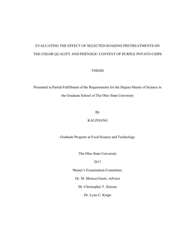 Evaluating the Effect of Selected Soaking Pretreatments On