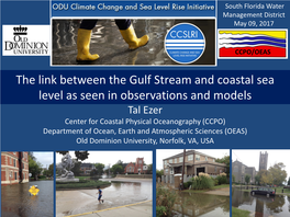 The Link Between the Gulf Stream and Coastal Sea Level As Seen In