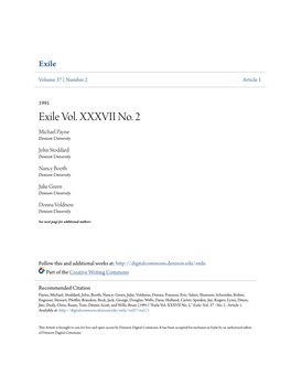Exile Vol. XXXVII No. 2 Michael Payne Denison University