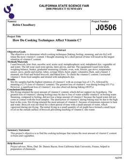 How Do Cooking Techniques Affect Vitamin C?