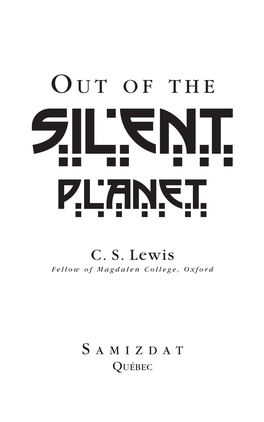 Out of the Silent Planet