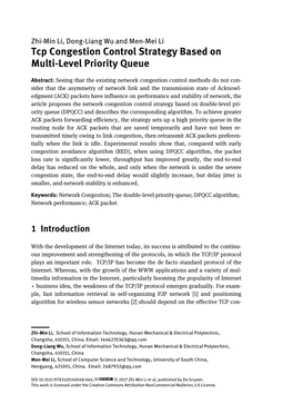 Tcp Congestion Control Strategy Based on Multi-Level Priority Queue