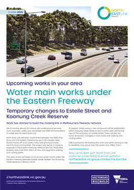 Water Main Works Under the Eastern Freeway