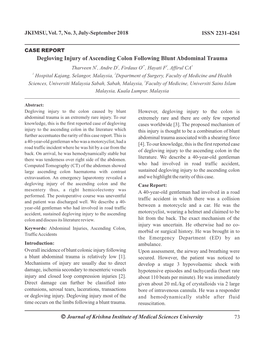 Ó Degloving Injury of Ascending Colon Following Blunt Abdominal