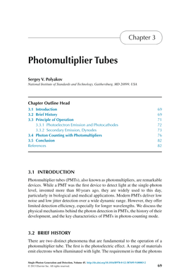 Photomultiplier Tubes