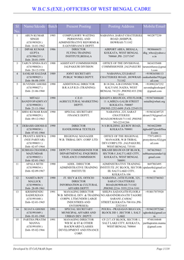 W.B.C.S.(Exe.) Officers of West Bengal Cadre