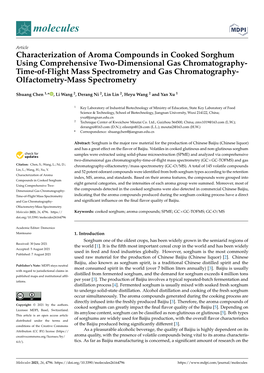 Characterization of Aroma Compounds in Cooked Sorghum