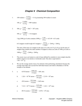 Chapter 6 Chemical Composition