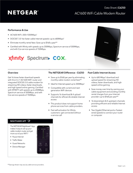 AC1600 Wifi Cable Modem Router