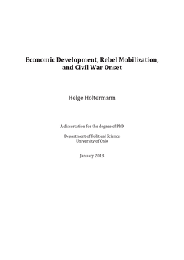 Economic Development, Rebel Mobilization, and Civil War Onset