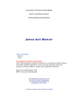 James Ault Memoir