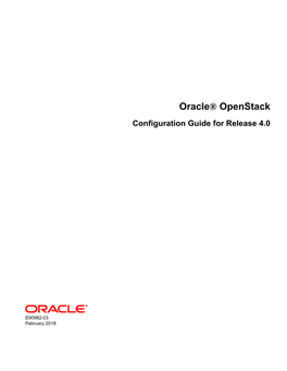 Oracle® Openstack Configuration Guide for Release 4.0