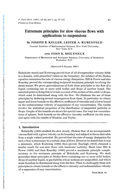 Extremum Principles for Slow Viscous Flows with Applications to Suspensions