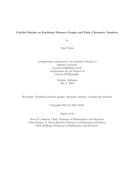 Colorful Results on Euclidean Distance Graphs and Their Chromatic Numbers