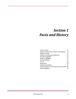 Section 1 Facts and History