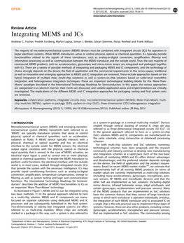 Integrating MEMS and Ics