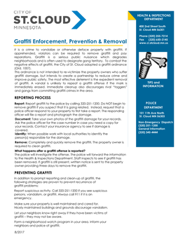 Graffiti Enforcement, Prevention & Removal