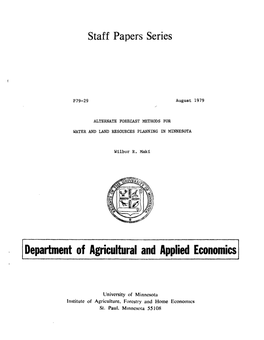 Depatiment of Agriculturaland Appliedeconomics