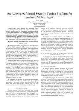 An Automated Virtual Security Testing Platform for Android Mobile Apps