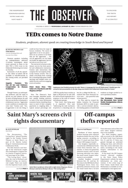 Tedx Comes to Notre Dame Saint Mary's Screens Civil Rights