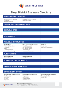 Moyo District Business Directory