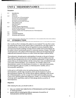 Unit 6 Thermodynamics
