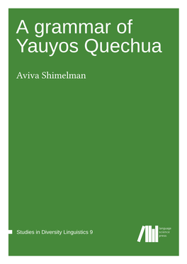 A Grammar of Yauyos Quechua