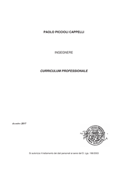 Paolo Piccioli Cappelli Ingegnere Curriculum