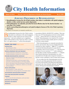 Judicious Prescribing of Benzodiazepines