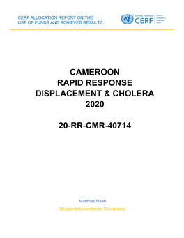 Cameroon Rapid Response Displacement & Cholera 2020