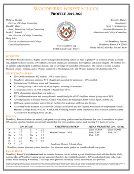 Woodberry Forest School Profile 2019-2020