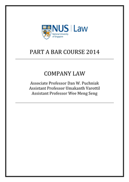 Part a Bar Course 2014 Company Law