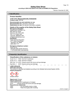 Barium Hydroxide Octahydrate (S25188)