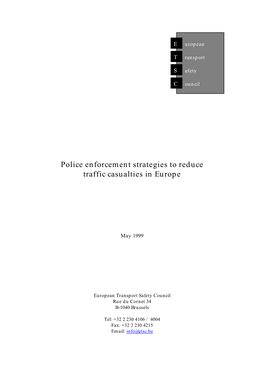 Police Enforcement Strategies to Reduce Traffic Casualties in Europe