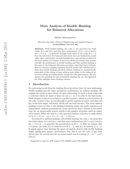 More Analysis of Double Hashing for Balanced Allocations