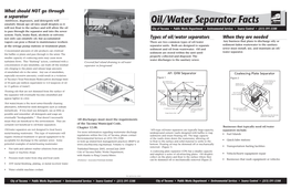 Oil/Water Separator Facts