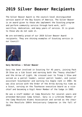 2019 Silver Beaver Recipients,Commissioners,2020-2021 Parent&#8217