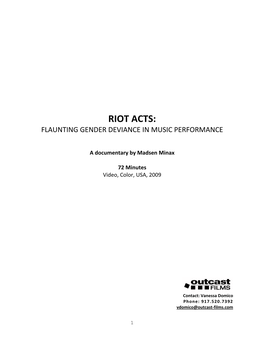 Riot Acts: Flaunting Gender Deviance in Music Performance