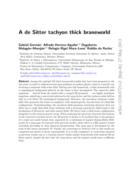 A De Sitter Tachyon Thick Braneworld