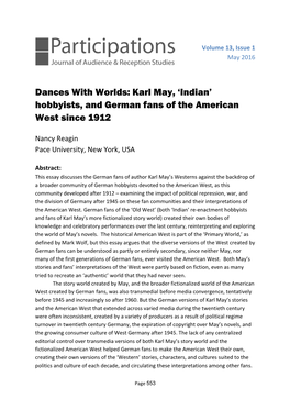 Dances with Worlds: Karl May, 'Indian' Hobbyists, and German Fans of the American West Since 1912