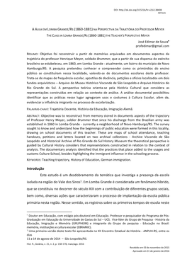 Introdução Este Estudo É Um Desdobramento Da Temática Que Investiga a Presença Da Escola Isolada Na Região Do Vale Dos Sinos1