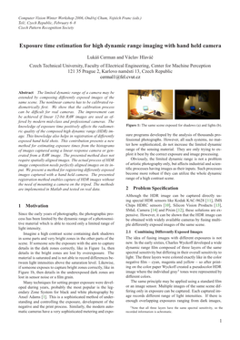 Exposure Time Estimation for High Dynamic Range Imaging with Hand Held Camera