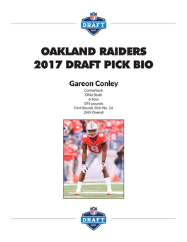 Oakland Raiders 2017 Draft Pick Bio